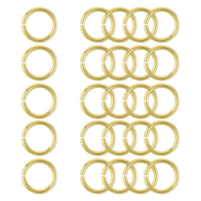 Harfington Uxcell 25Pcs Open Jump Rings, 15mm/0.59" Brass Jump Ring Connectors 2mm Thick O Rings