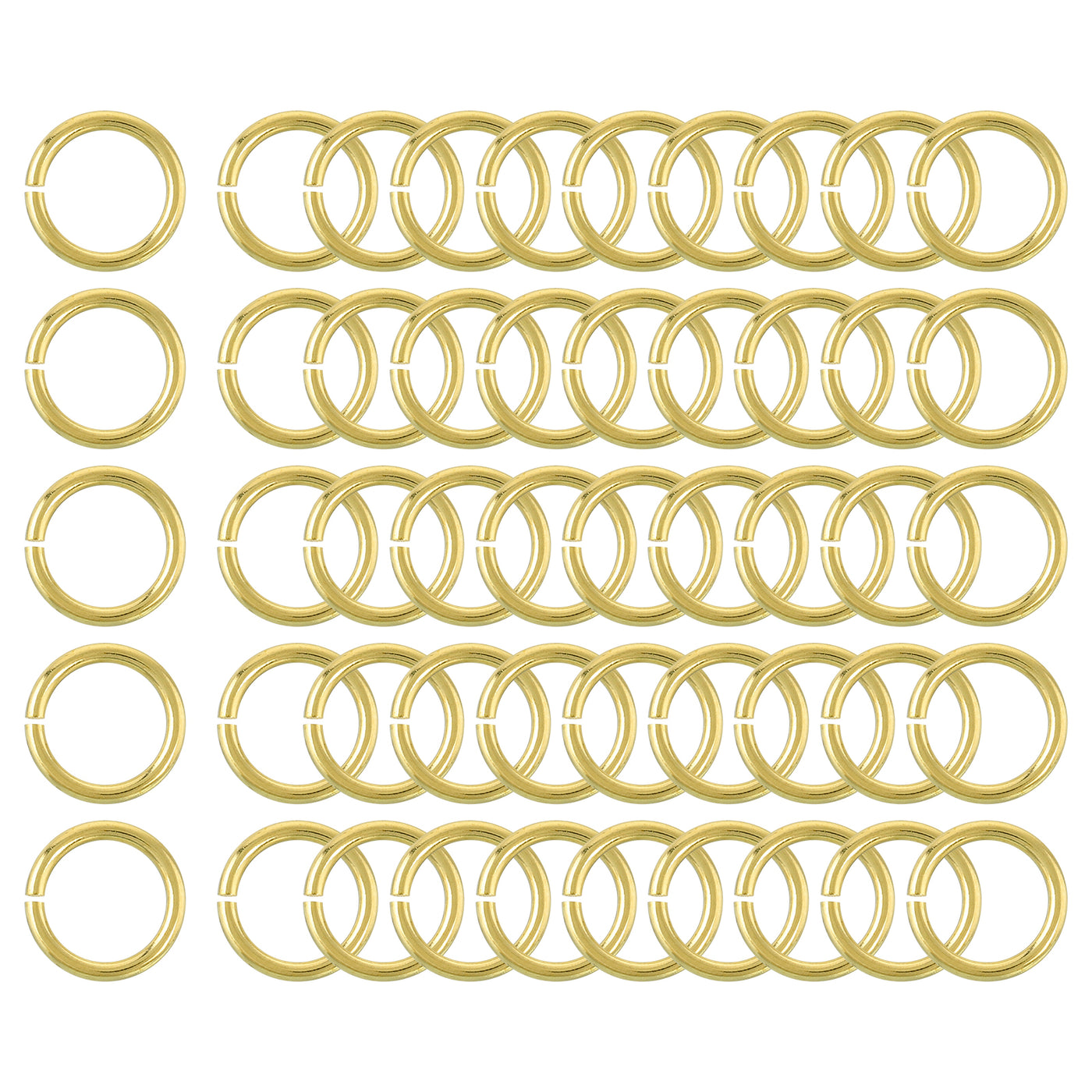 uxcell Uxcell 50Pcs Open Jump Rings, 15mm/0.59" Brass Jump Ring Connectors 2mm Thick O Rings