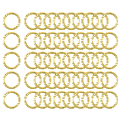 Harfington Uxcell 50Pcs Open Jump Rings, 15mm/0.59" Brass Jump Ring Connectors 2mm Thick O Rings