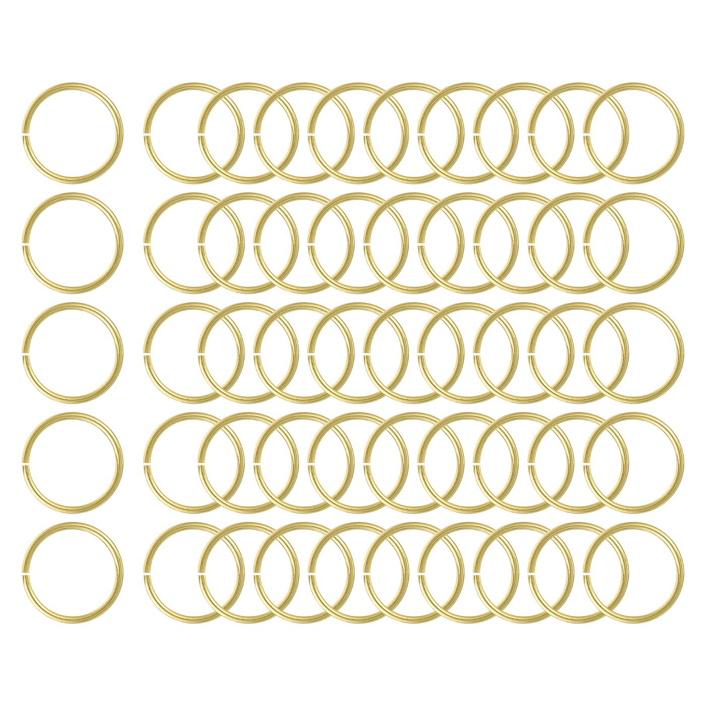 uxcell Uxcell 50Pcs Open Jump Rings, 25mm/0.98" Brass Jump Ring Connectors 2mm Thick O Rings