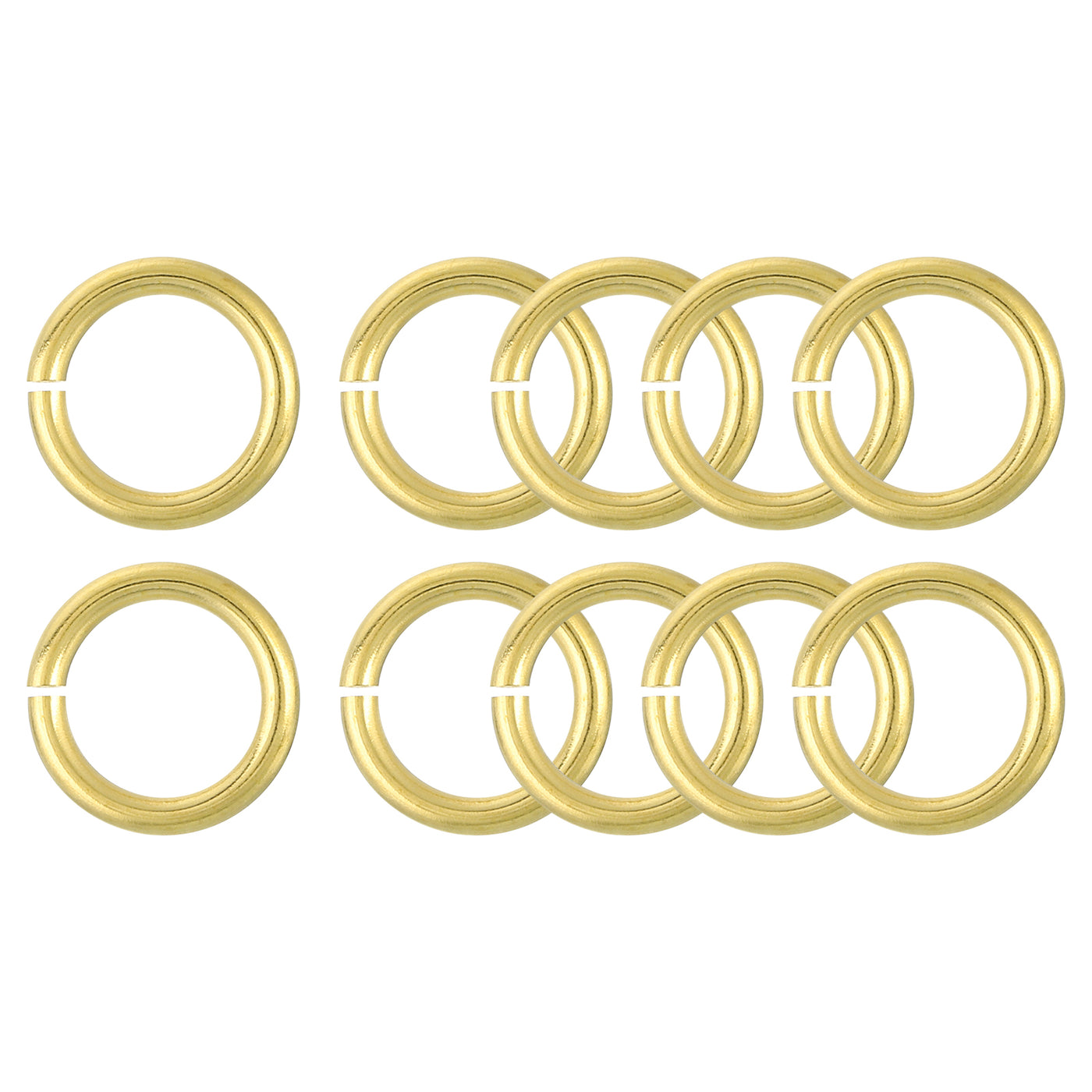 uxcell Uxcell 10Pcs Open Jump Rings, 16mm/0.63" Brass Jump Ring Connectors 2.5mm Thick O Rings