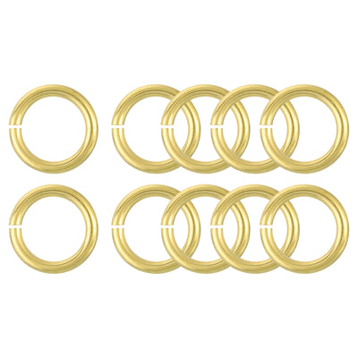 Harfington Uxcell 10Pcs Open Jump Rings, 16mm/0.63" Brass Jump Ring Connectors 2.5mm Thick O Rings