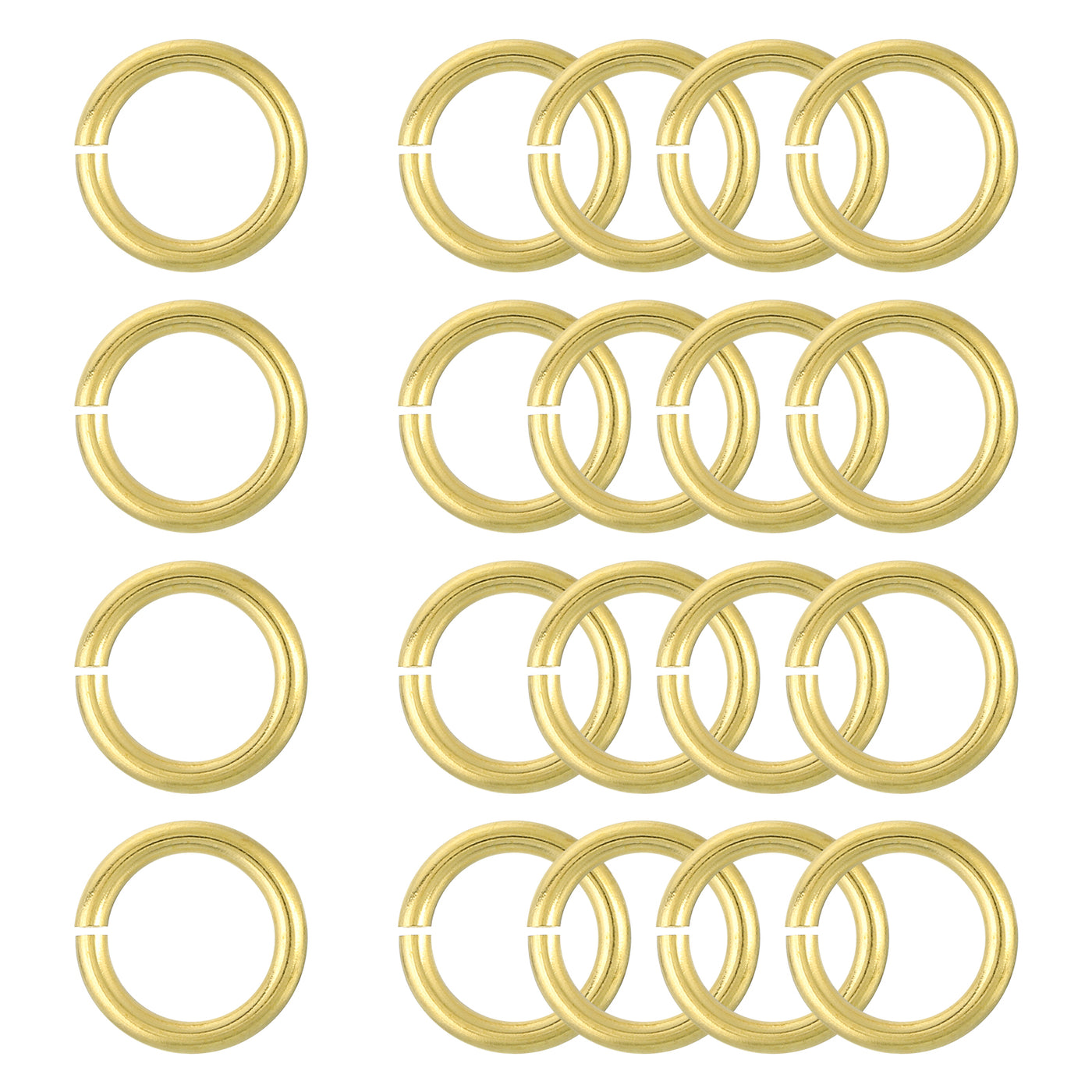 uxcell Uxcell 20Pcs Open Jump Rings, 16mm/0.63" Brass Jump Ring Connectors 2.5mm Thick O Rings