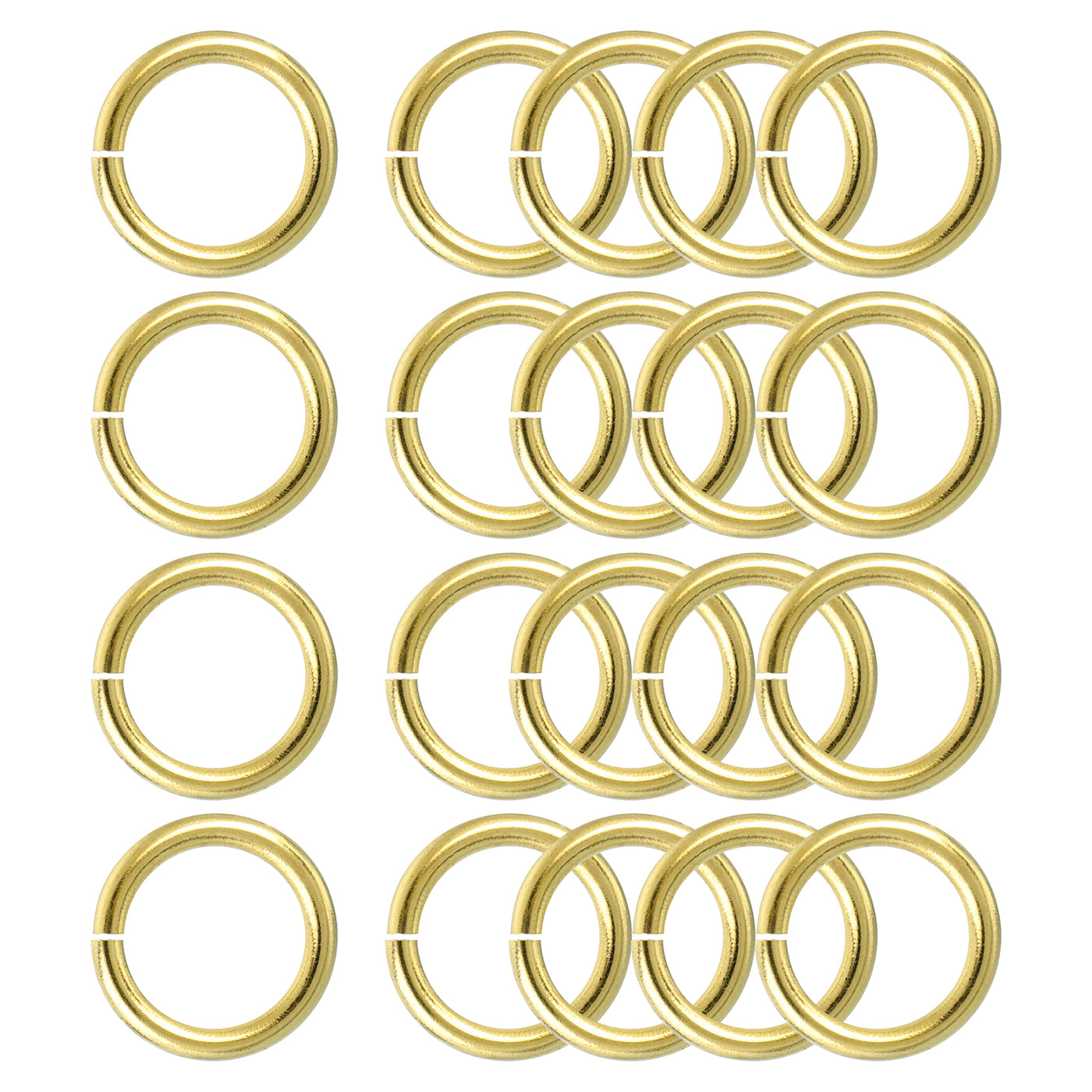 uxcell Uxcell 20 Stück Offene Sprungringe, 18 mm/0,71" OD Messing Sprungringverbinder 2,5 mm dick O-Ringe für Halsketten Armband Schmuckherstellung Schlüsselanhänger DIY Handwerk, Goldfarben