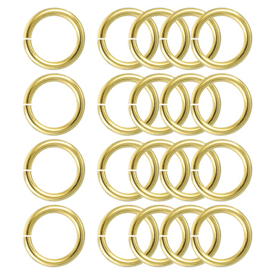 Harfington Uxcell 20 Stück Offene Sprungringe, 18 mm/0,71" OD Messing Sprungringverbinder 2,5 mm dick O-Ringe für Halsketten Armband Schmuckherstellung Schlüsselanhänger DIY Handwerk, Goldfarben