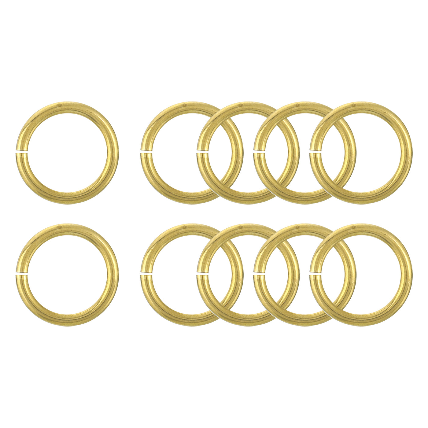 uxcell Uxcell 10Pcs Open Jump Rings, 20mm/0.79" Brass Jump Ring Connectors 2.5mm Thick O Rings