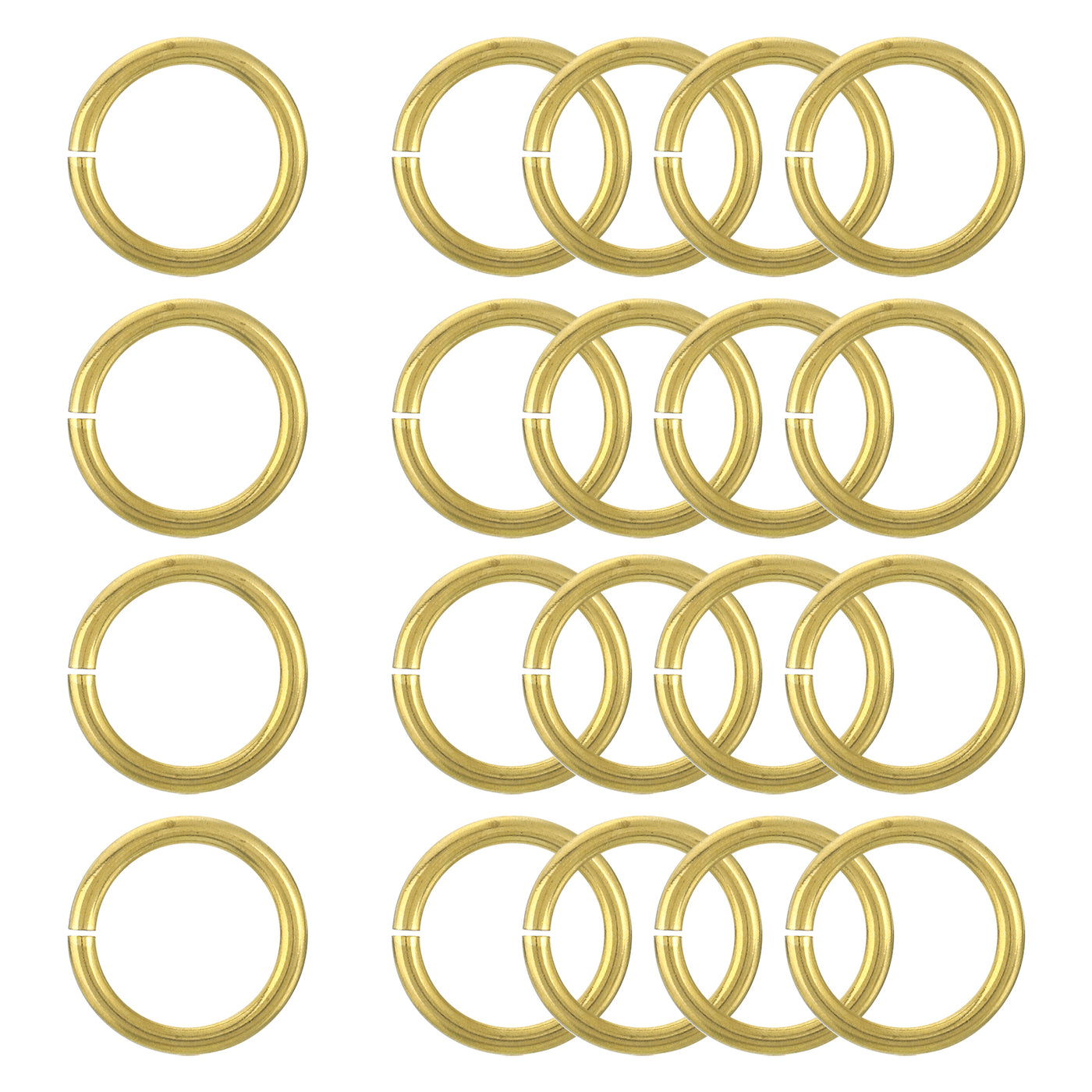 uxcell Uxcell 20Pcs Open Jump Rings, 20mm/0.79" Brass Jump Ring Connectors 2.5mm Thick O Rings