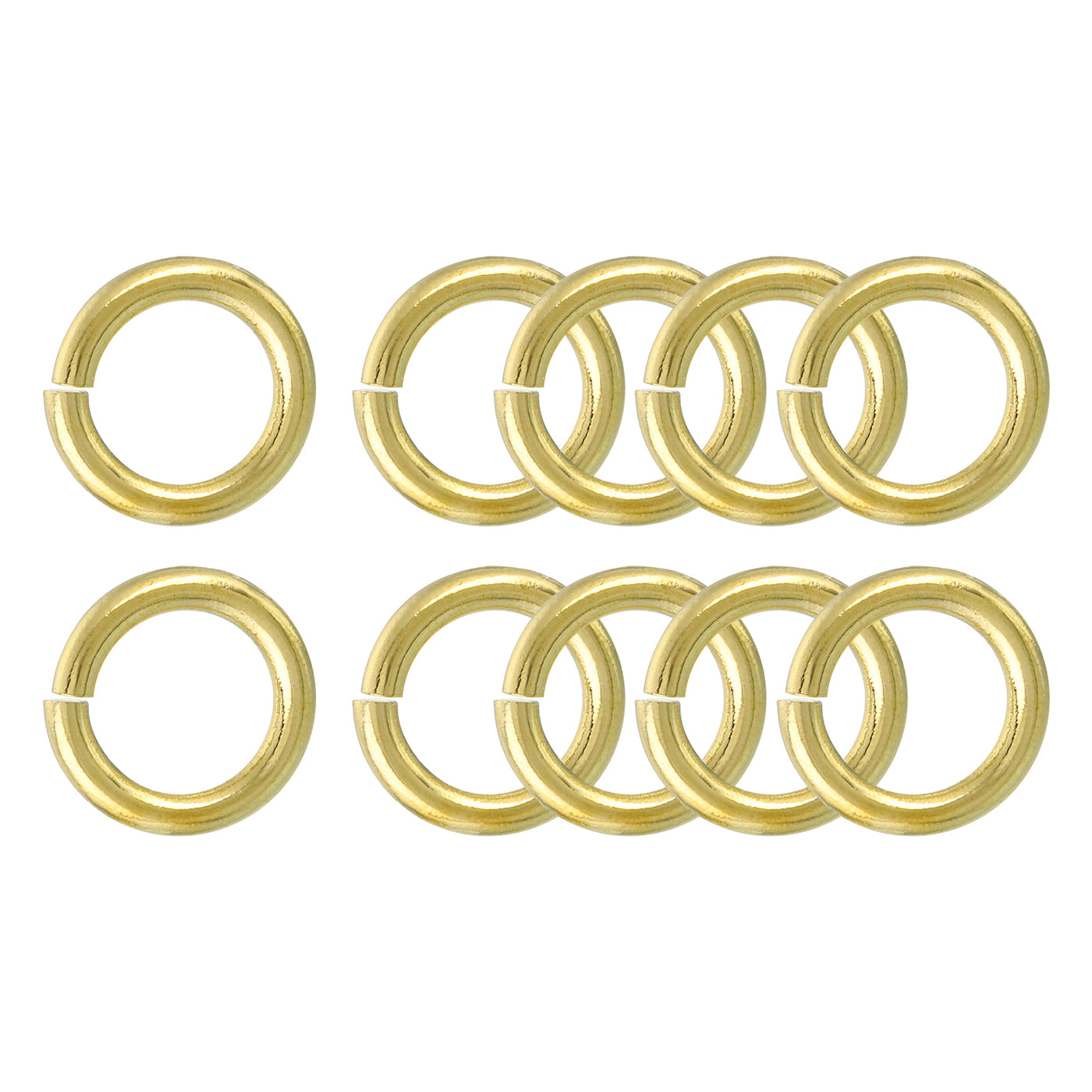 uxcell Uxcell 10Pcs Open Jump Rings, 18mm/0.71" Brass Jump Ring Connectors 3mm Thick O Rings