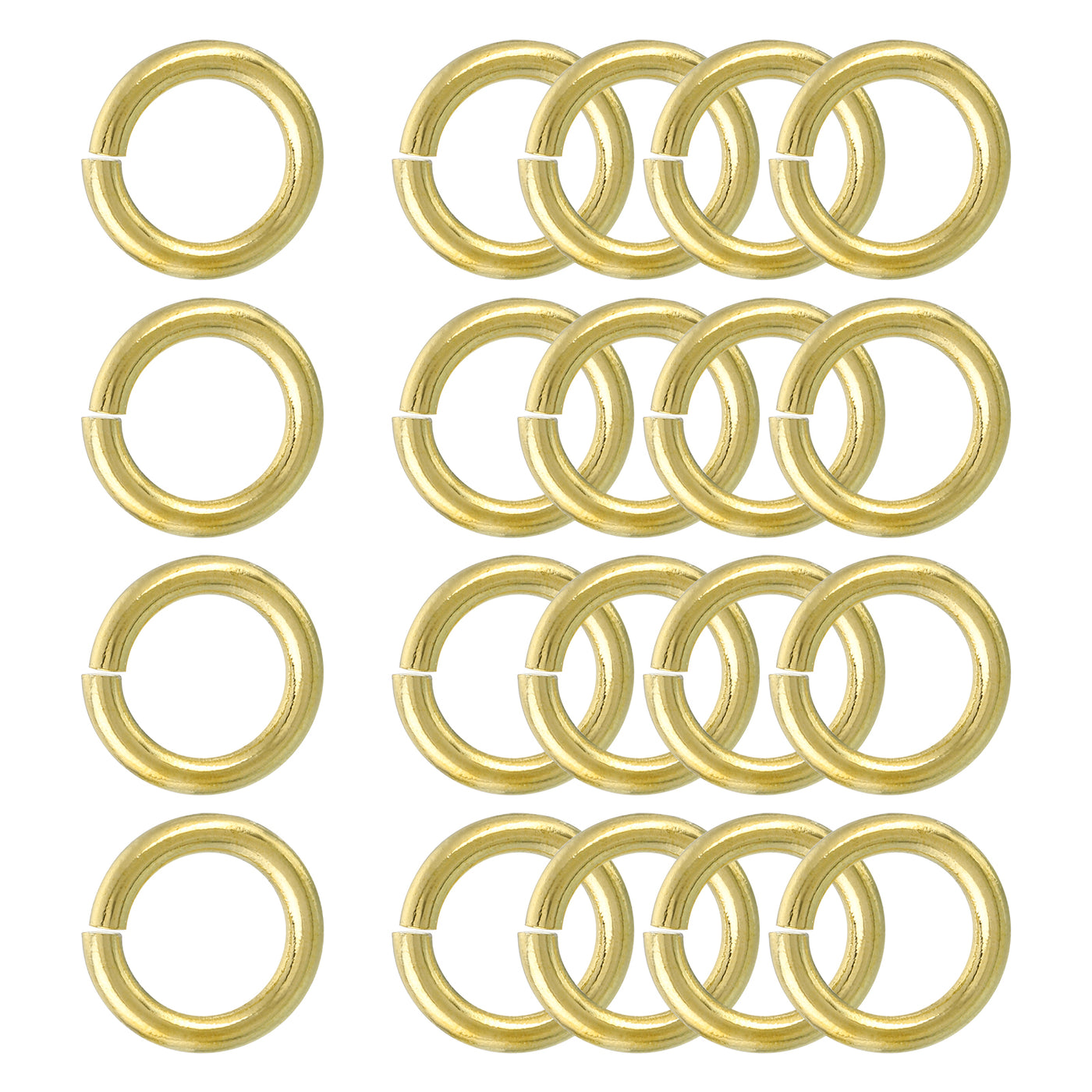 uxcell Uxcell 20Pcs Open Jump Rings, 18mm/0.71" Brass Jump Ring Connectors 3mm Thick O Rings