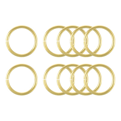 Harfington Uxcell 10Pcs Open Jump Rings, 30mm/1.18" Brass Jump Ring Connectors 3mm Thick O Rings