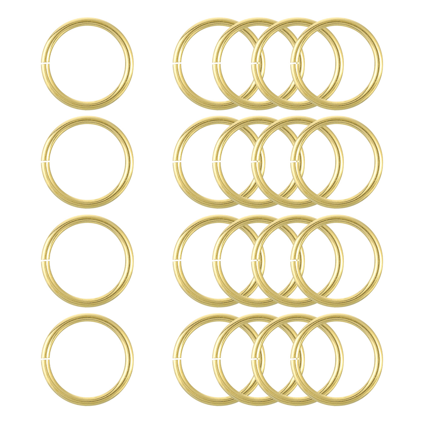 uxcell Uxcell 20Pcs Open Jump Rings, 30mm/1.18" Brass Jump Ring Connectors 3mm Thick O Rings