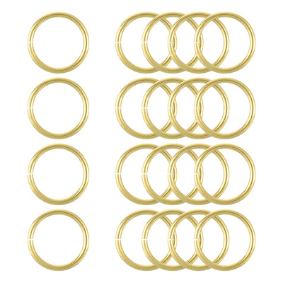 Harfington Uxcell 20Pcs Open Jump Rings, 30mm/1.18" Brass Jump Ring Connectors 3mm Thick O Rings