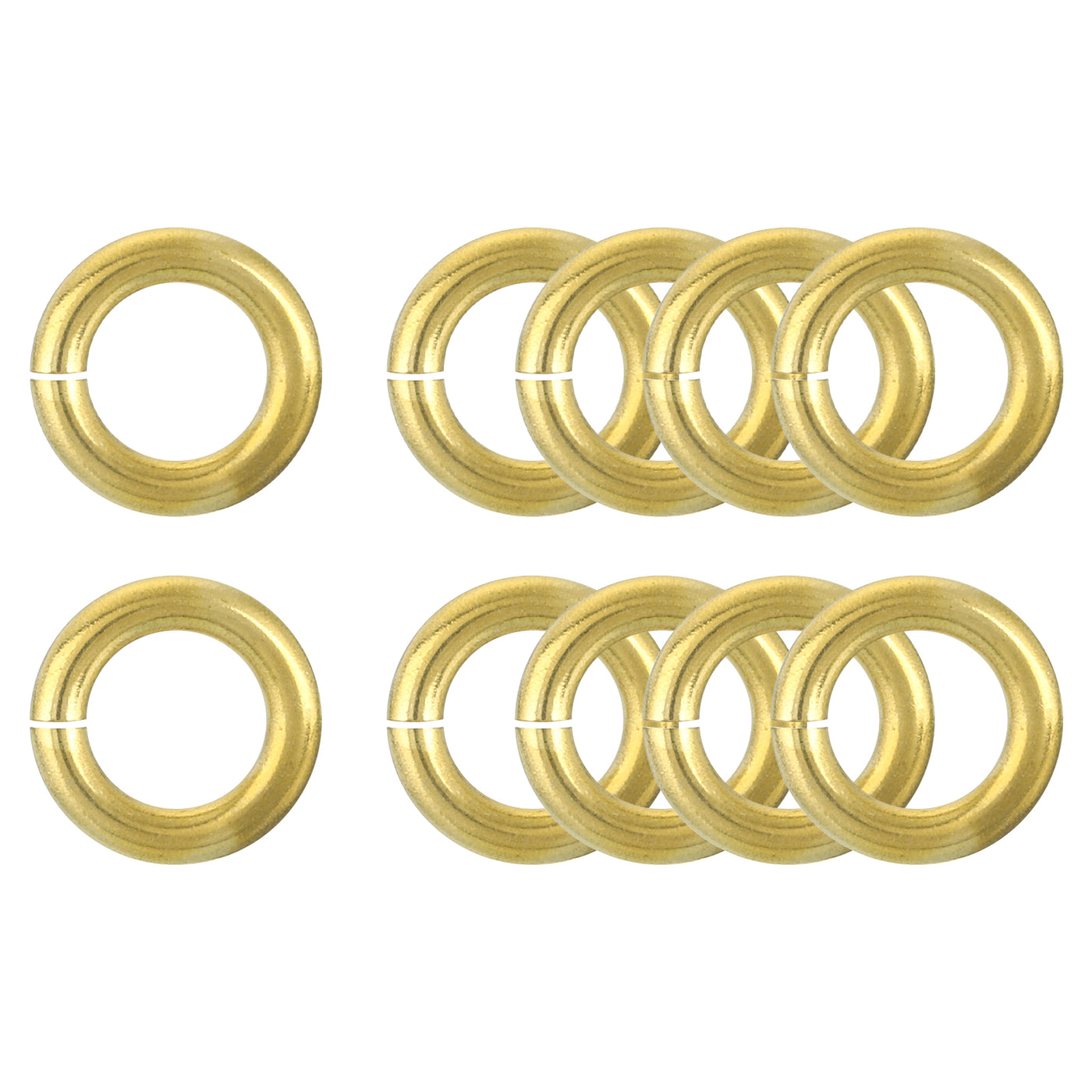 uxcell Uxcell 10Pcs Open Jump Rings, 15mm/0.59" Brass Jump Ring Connectors 3mm Thick O Rings