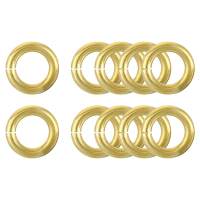 Harfington Uxcell 10Pcs Open Jump Rings, 15mm/0.59" Brass Jump Ring Connectors 3mm Thick O Rings