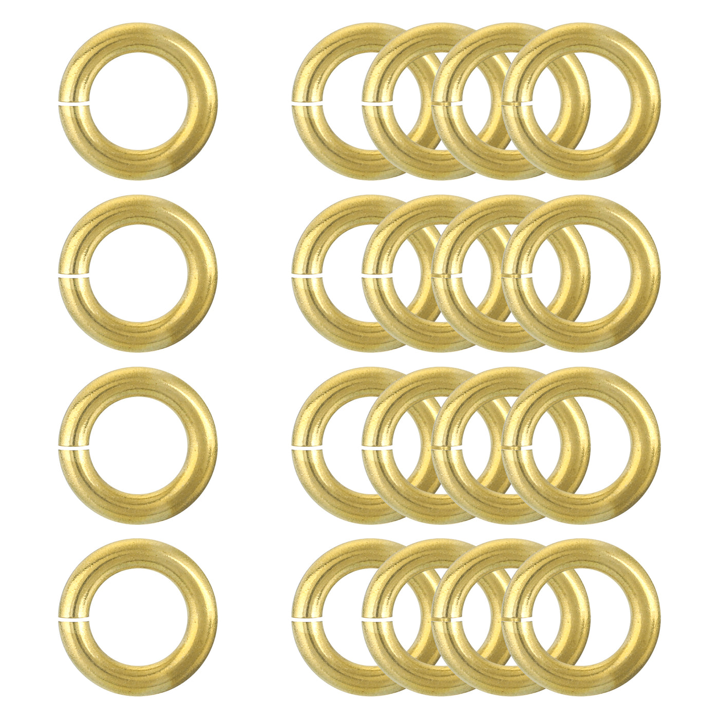 uxcell Uxcell 20Pcs Open Jump Rings, 15mm/0.59" Brass Jump Ring Connectors 3mm Thick O Rings