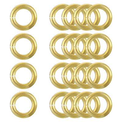 Harfington Uxcell 20Pcs Open Jump Rings, 15mm/0.59" Brass Jump Ring Connectors 3mm Thick O Rings