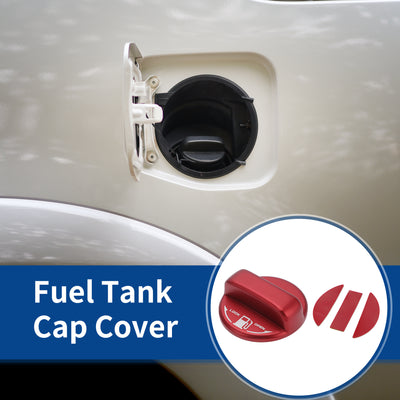 Harfington Metal Gas Fuel Tank Cap Cover Trim Sticker Red Fit for Toyota Hiace 200 Series - Pack of 1