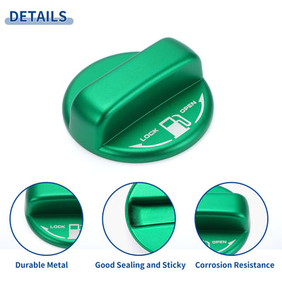 Harfington Metal Gas Fuel Tank Cap Cover Trim Sticker Green Fit for Toyota Hiace 200 Series - Pack of 1
