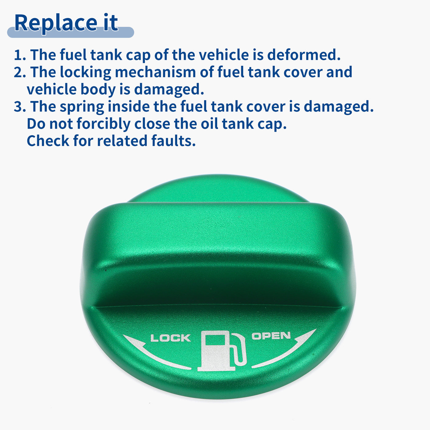 ACROPIX Metal Gas Fuel Tank Cap Cover Trim Sticker Green Fit for Toyota Hiace 200 Series - Pack of 1
