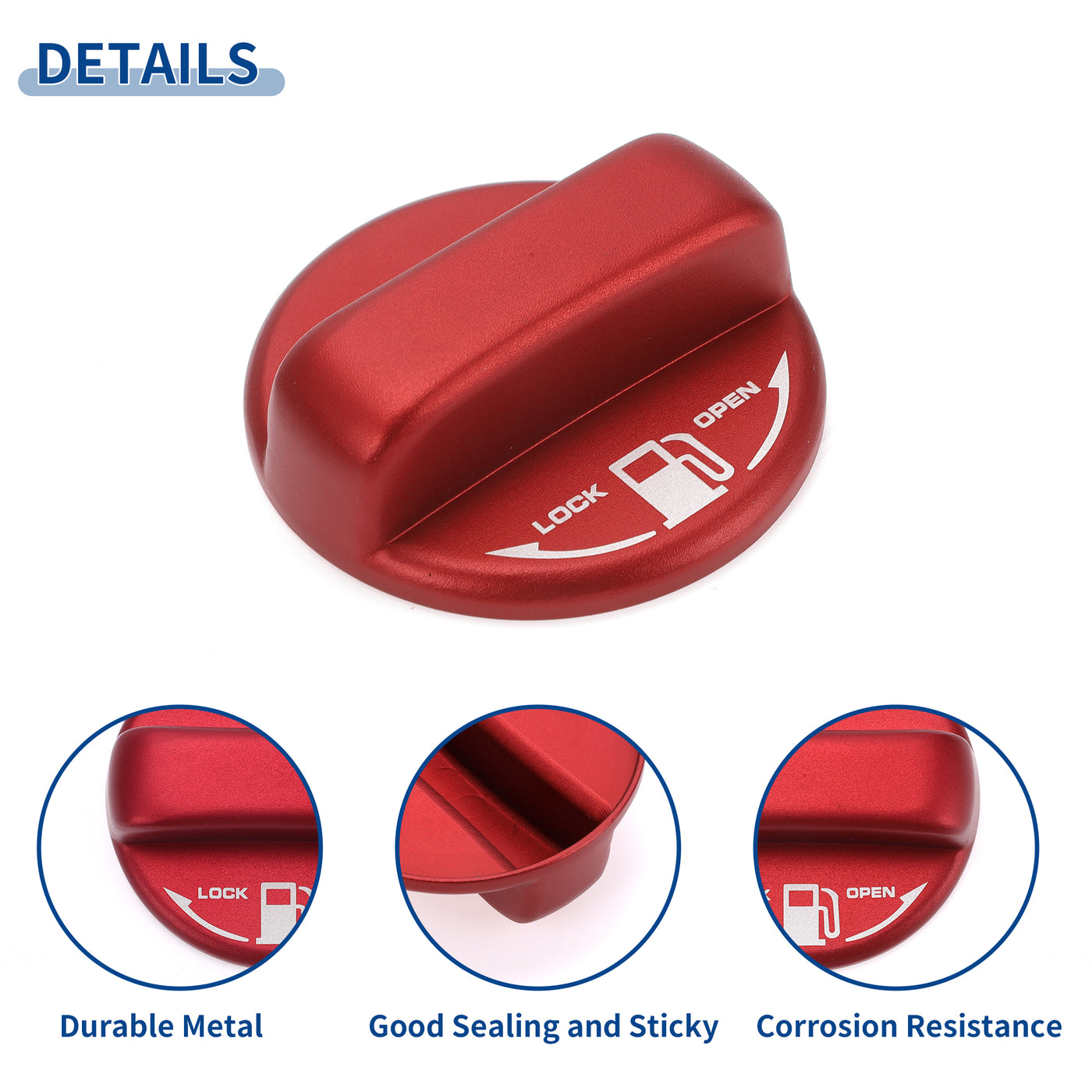 ACROPIX Metal Gas Fuel Tank Cap Cover Trim Sticker Red Fit for Toyota Alphard 20 Series 30 Series 40 Series - Pack of 1