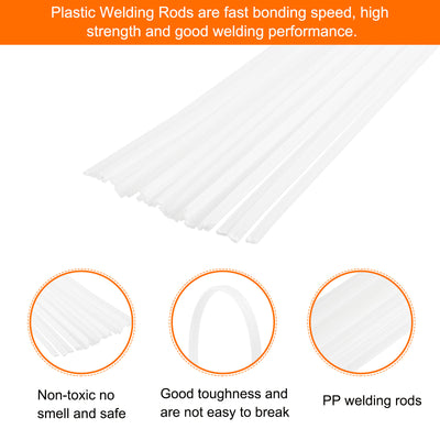 Harfington 20pcs 8 Inch Plastic Welding Rods PP Welding Strips for Plastic Welder, White