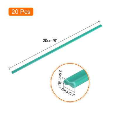 Harfington 20pcs 8 Inch Plastic Welding Rods PVC Welding Strips for Plastic Welder Green