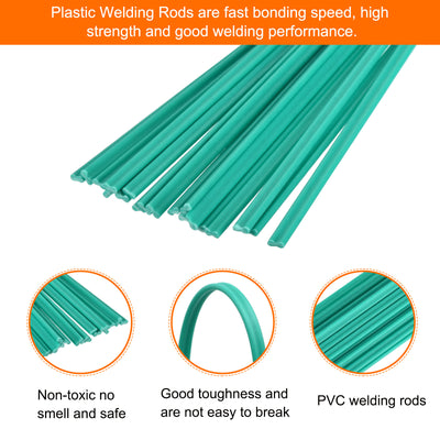 Harfington 20pcs 8 Inch Plastic Welding Rods PVC Welding Strips for Plastic Welder Green