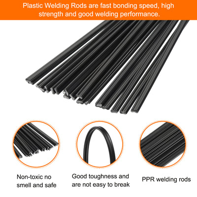 Harfington 20pcs 8 Inch Plastic Welding Rods PPR Welding Strips for Plastic Welder Black