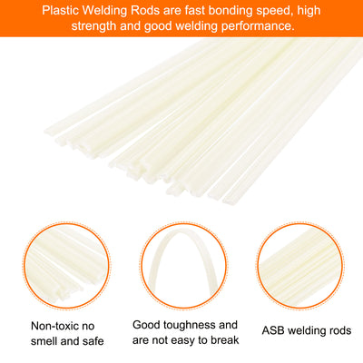 Harfington 20pcs 8 Inch Plastic Welding Rods ABS Welding Strips Light Yellow