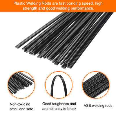 Harfington 20pcs 8 Inch Plastic Welding Rods ABS Welding Strips for Plastic Welder Black