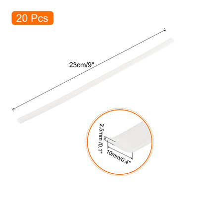 Harfington 20pcs 9 Inch Plastic Welding Rods TPO Welding Strips for Plastic Welder White