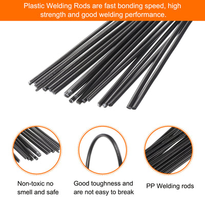 Harfington 20pcs 8 Inch Plastic Welding Rods PP Welding Strips for Plastic Welder Black