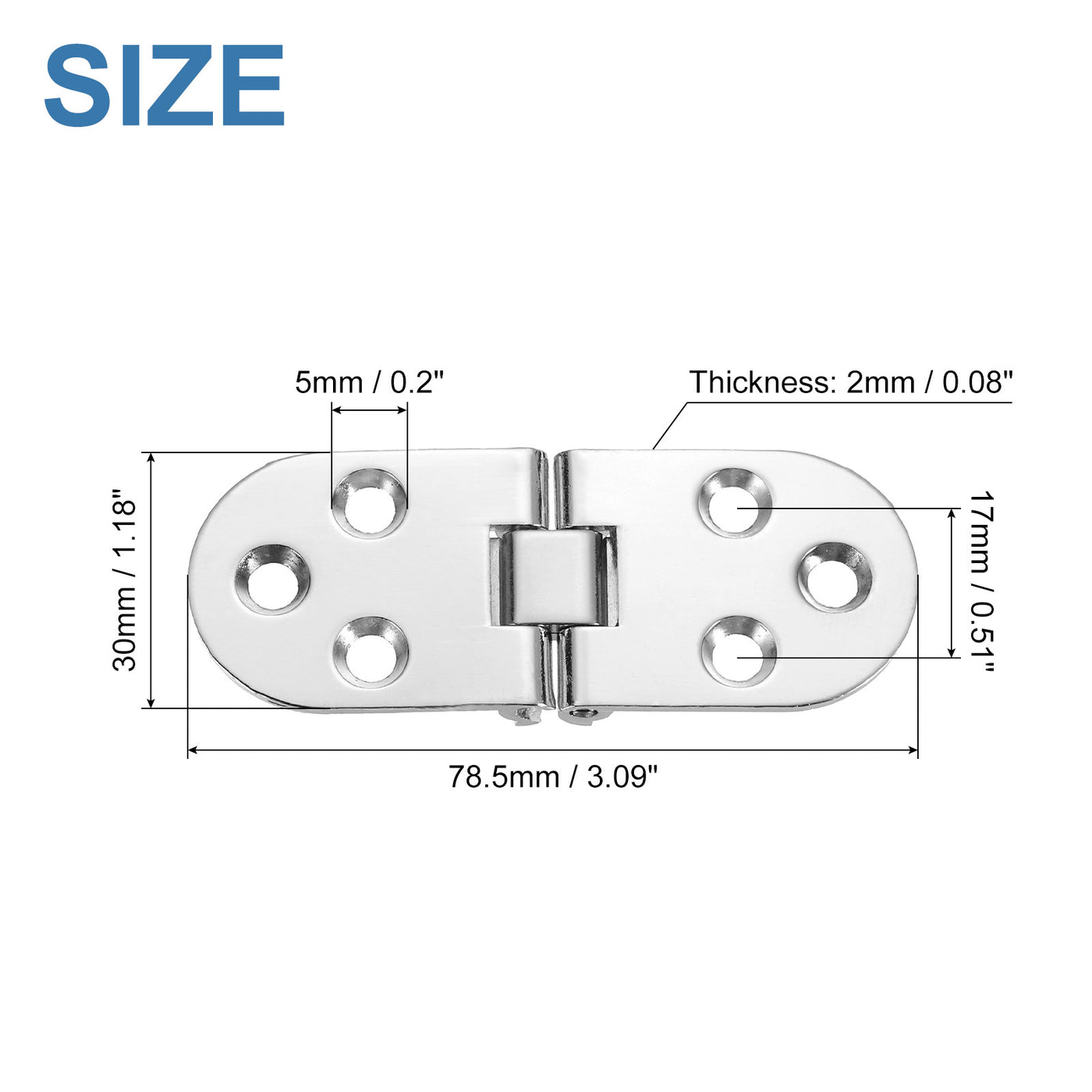 uxcell Uxcell Folding Table Hinge, 2pcs Zinc Alloy 180 Degree Table Hinges, Silver