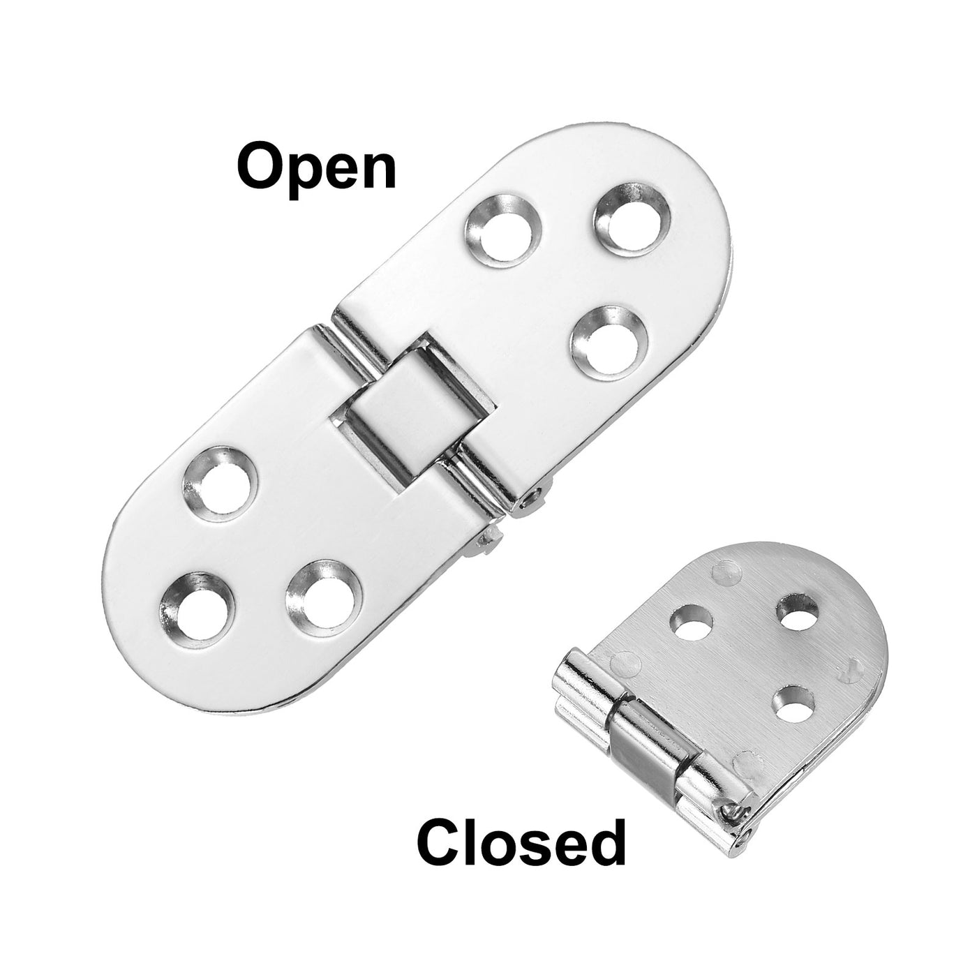 uxcell Uxcell Folding Table Hinge, 2pcs Zinc Alloy 180 Degree Table Hinges, Silver