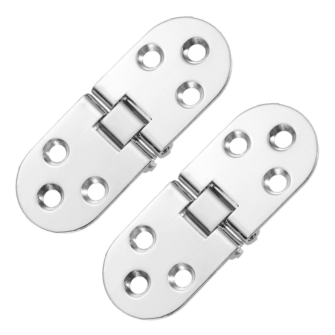 uxcell Uxcell Folding Table Hinge, 2pcs Zinc Alloy 180 Degree Table Hinges, Silver