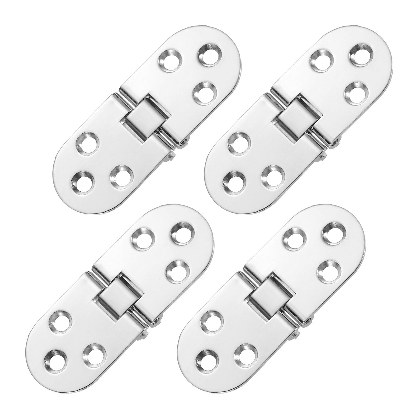 uxcell Uxcell Folding Table Hinge, 4pcs Zinc Alloy 180 Degree Table Hinges, Silver