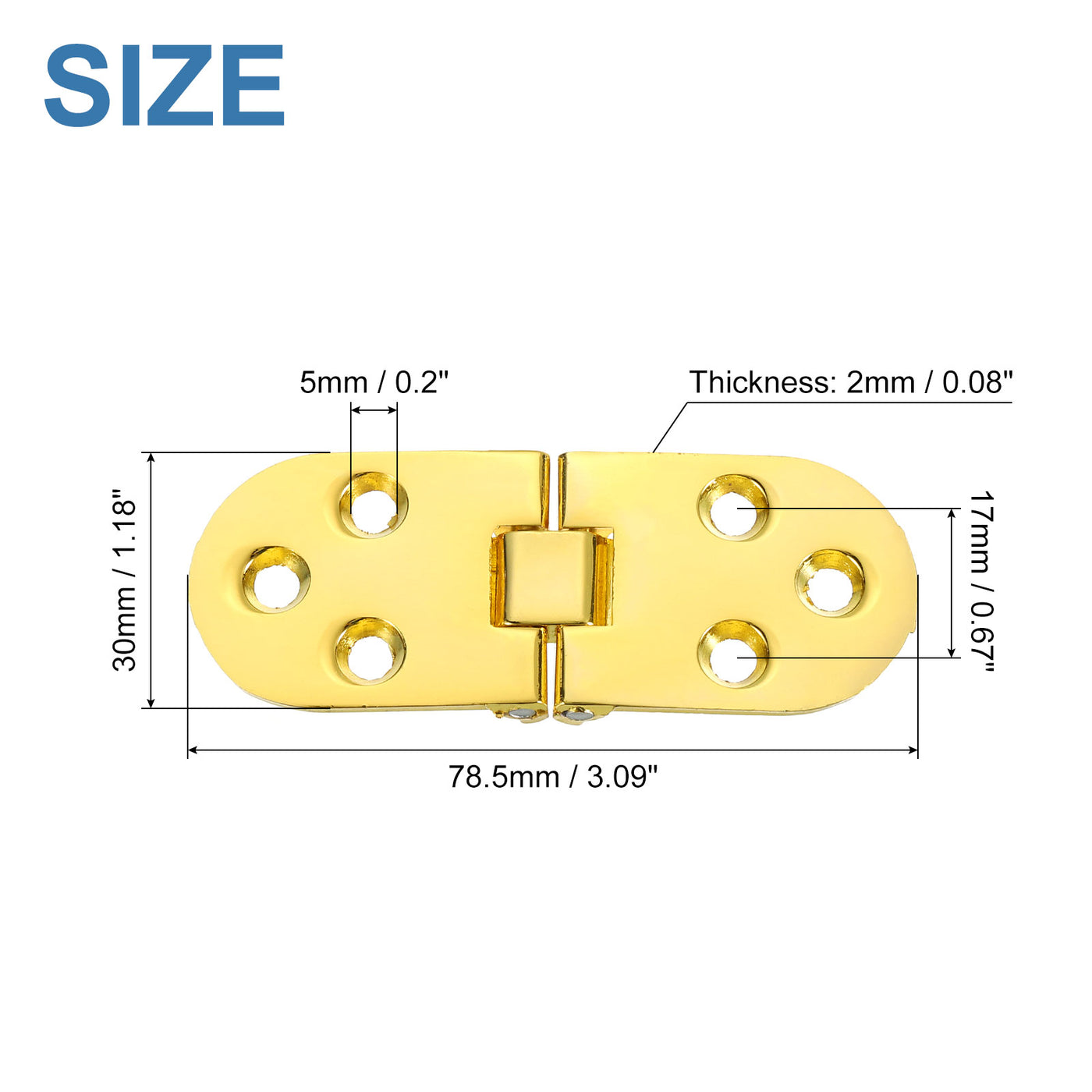 uxcell Uxcell Folding Table Hinge, 2pcs Zinc Alloy 180 Degree Table Hinges, Gold