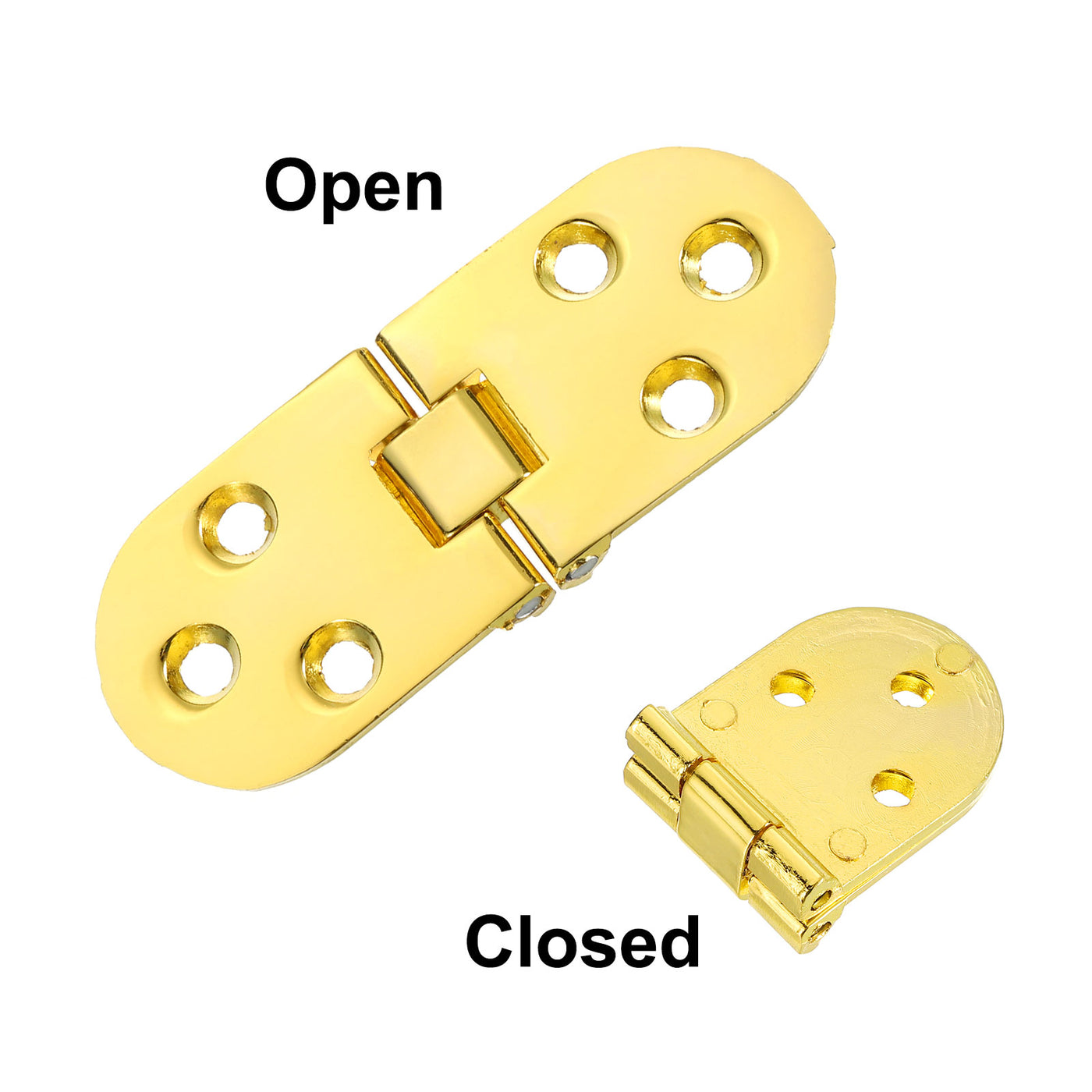 uxcell Uxcell Folding Table Hinge, 2pcs Zinc Alloy 180 Degree Table Hinges, Gold