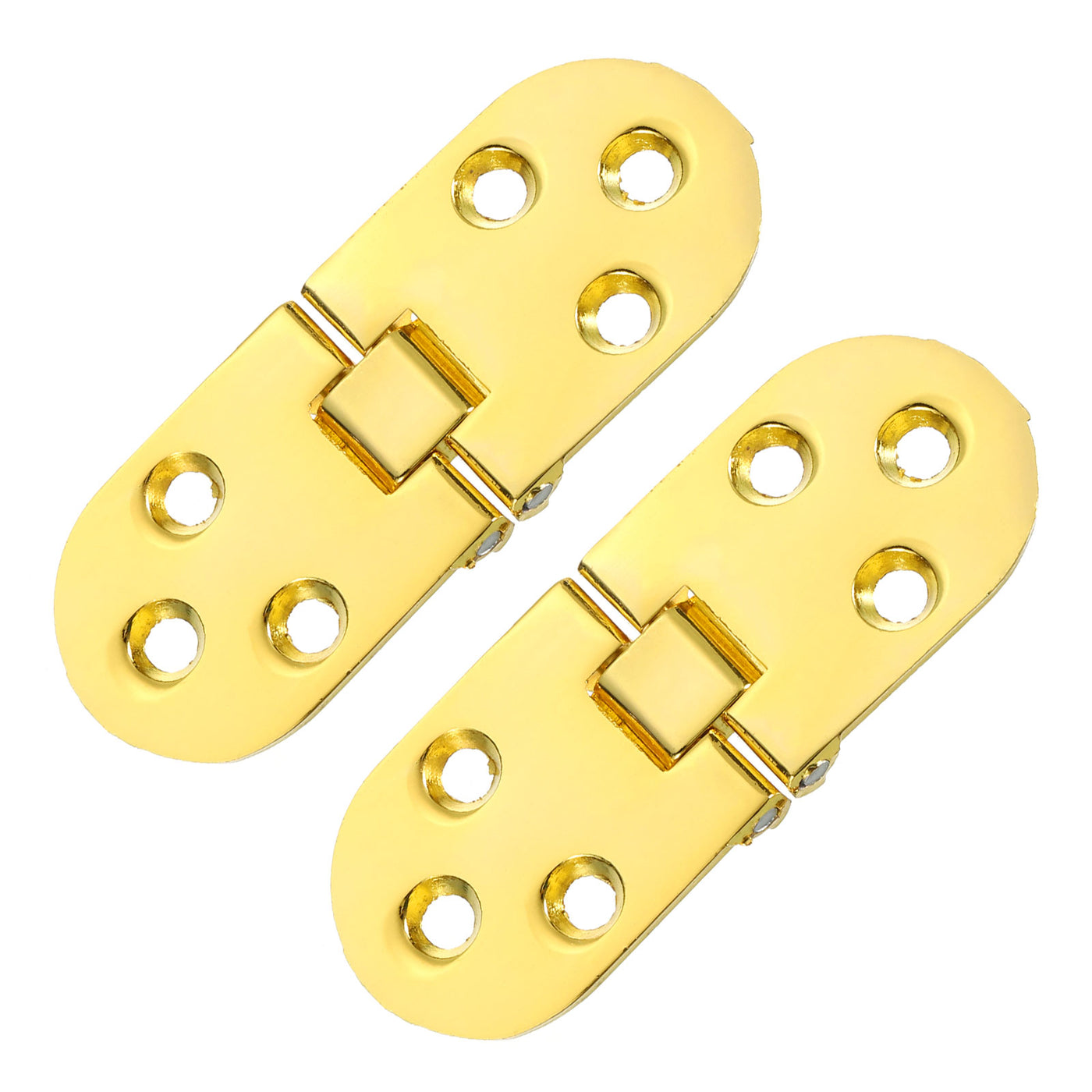 uxcell Uxcell Folding Table Hinge, 2pcs Zinc Alloy 180 Degree Table Hinges, Gold