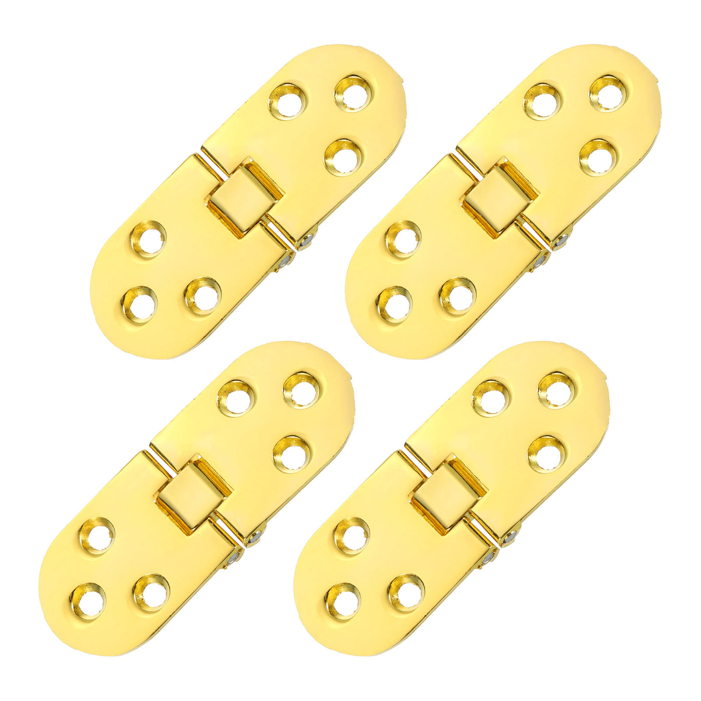 uxcell Uxcell Folding Table Hinge, 4pcs Zinc Alloy 180 Degree Table Hinges, Gold