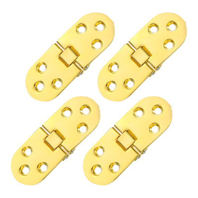 Harfington Uxcell Folding Table Hinge, 4pcs Zinc Alloy 180 Degree Table Hinges, Gold