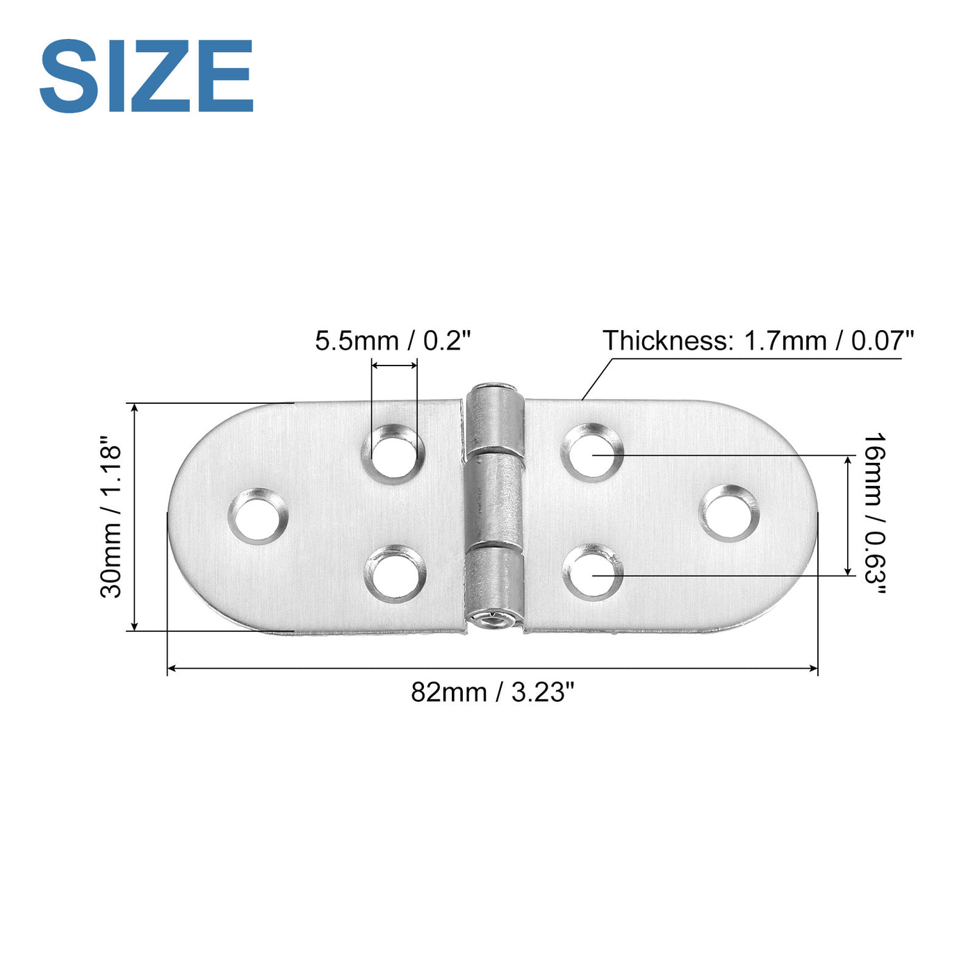 uxcell Uxcell Folding Table Hinge, 4pcs Stainless Steel 270 Degree Table Hinges, Silver