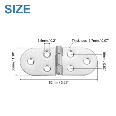 Harfington Uxcell Folding Table Hinge, 8pcs Stainless Steel 270 Degree Table Hinges, Silver