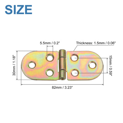 Harfington Uxcell Folding Table Hinge, 4pcs Iron 270 Degree Table Hinges, Zinc Color