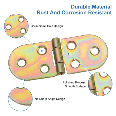 Harfington Uxcell Folding Table Hinge, 4pcs Iron 270 Degree Table Hinges, Zinc Color