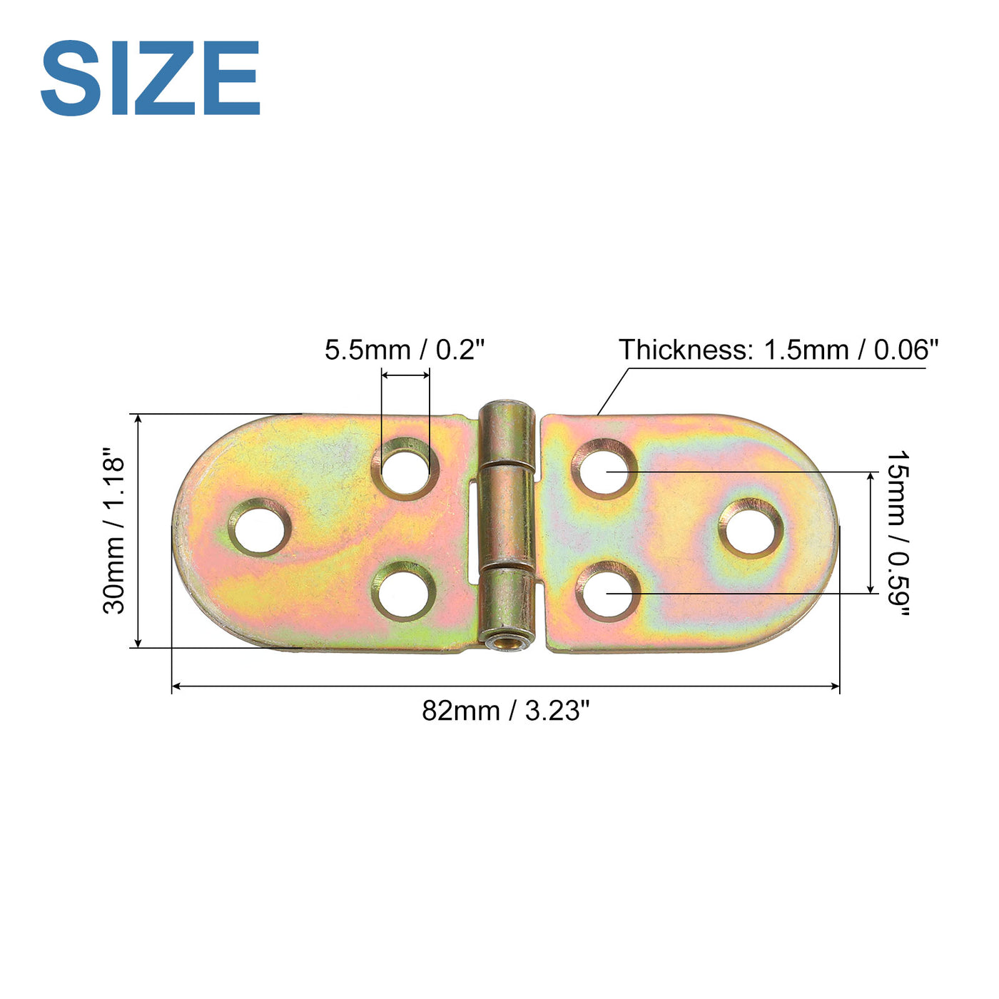 uxcell Uxcell Folding Table Hinge, 10pcs Iron 270 Degree Table Hinges, Zinc Color