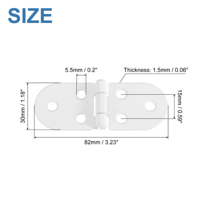 Harfington Uxcell Folding Table Hinge, 4pcs Iron 270 Degree Table Hinges, White