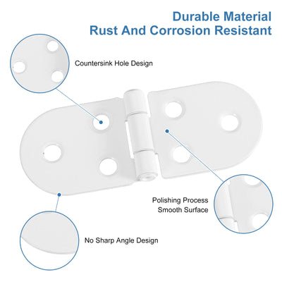 Harfington Uxcell Folding Table Hinge, 4pcs Iron 270 Degree Table Hinges, White