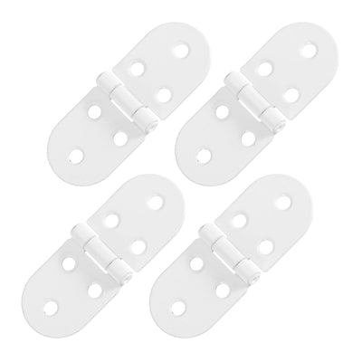 Harfington Uxcell Folding Table Hinge, 4pcs Iron 270 Degree Table Hinges, White