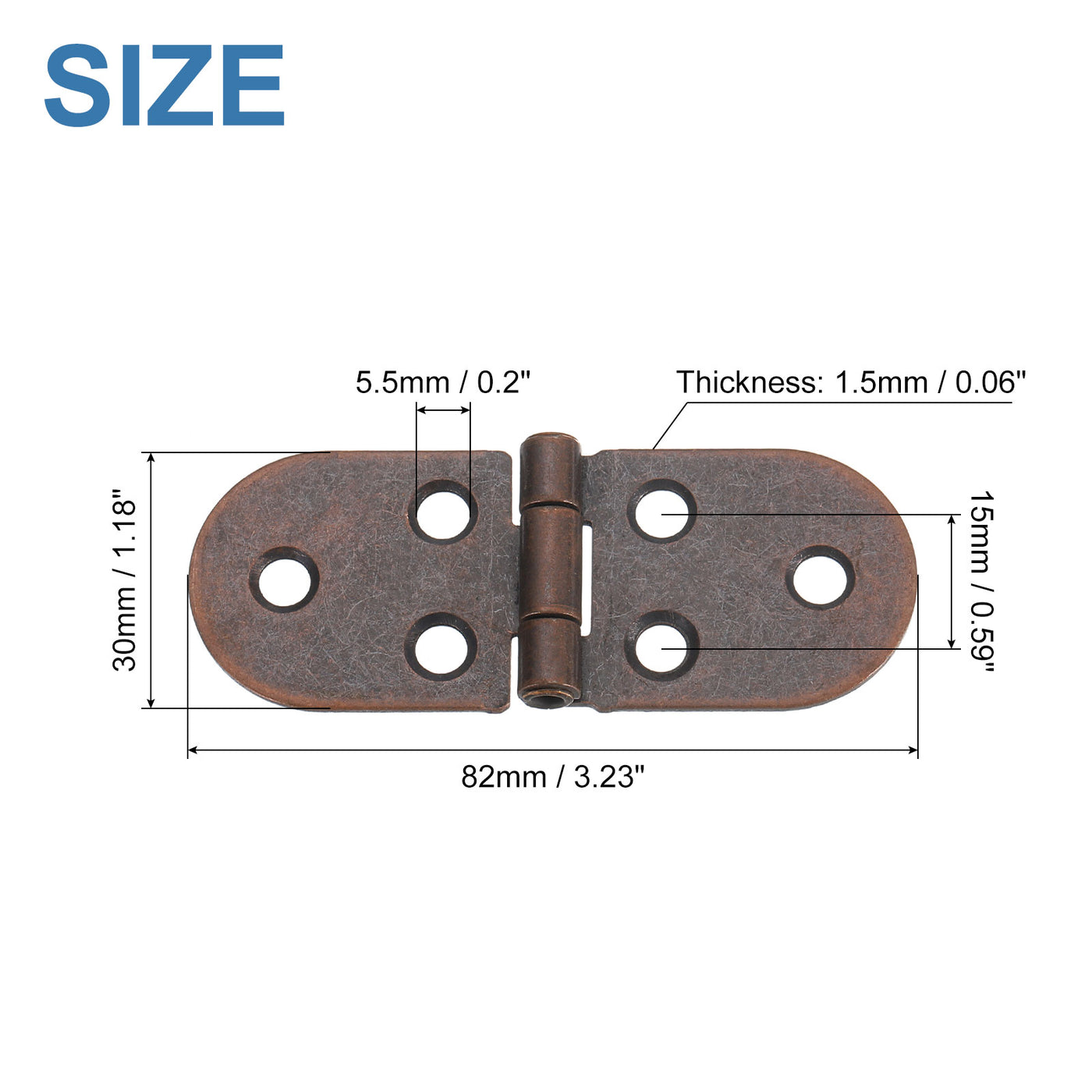 uxcell Uxcell Folding Table Hinge, 4pcs Iron 270 Degree Table Hinges, Red Bronze